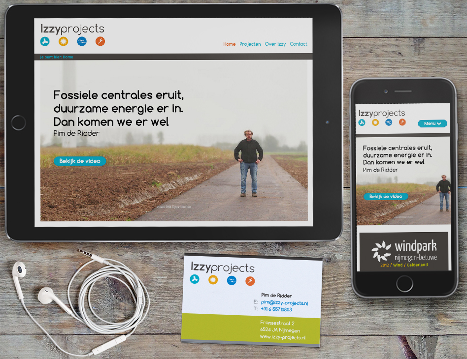 Izzy projects website en visitekaartje