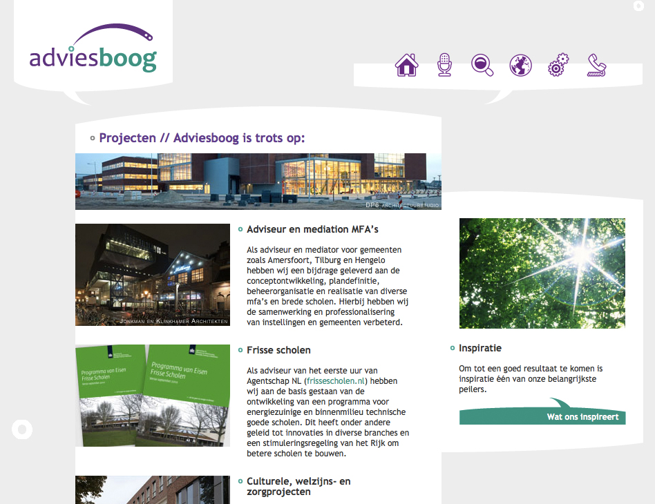 Adviesboog // website projecten